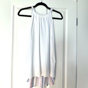 Loft mixed material sleeveless top